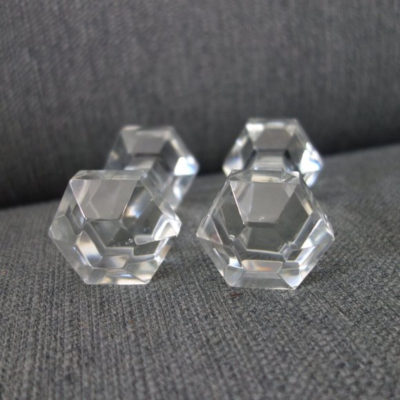 Set of Two(2) Glass Barbell Knife Rests - Picture 2 of 8